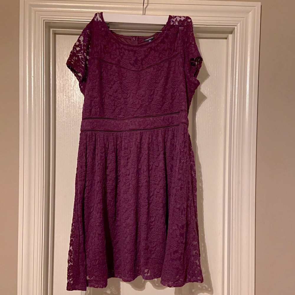 Torrid Lace Scoop Skater Dress Dark Purple